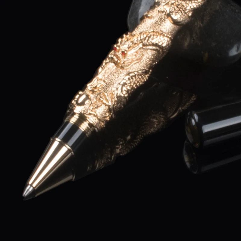Винтажная Роскошная Шариковая ручка Jinhao с двумя искусственными жемчужинами