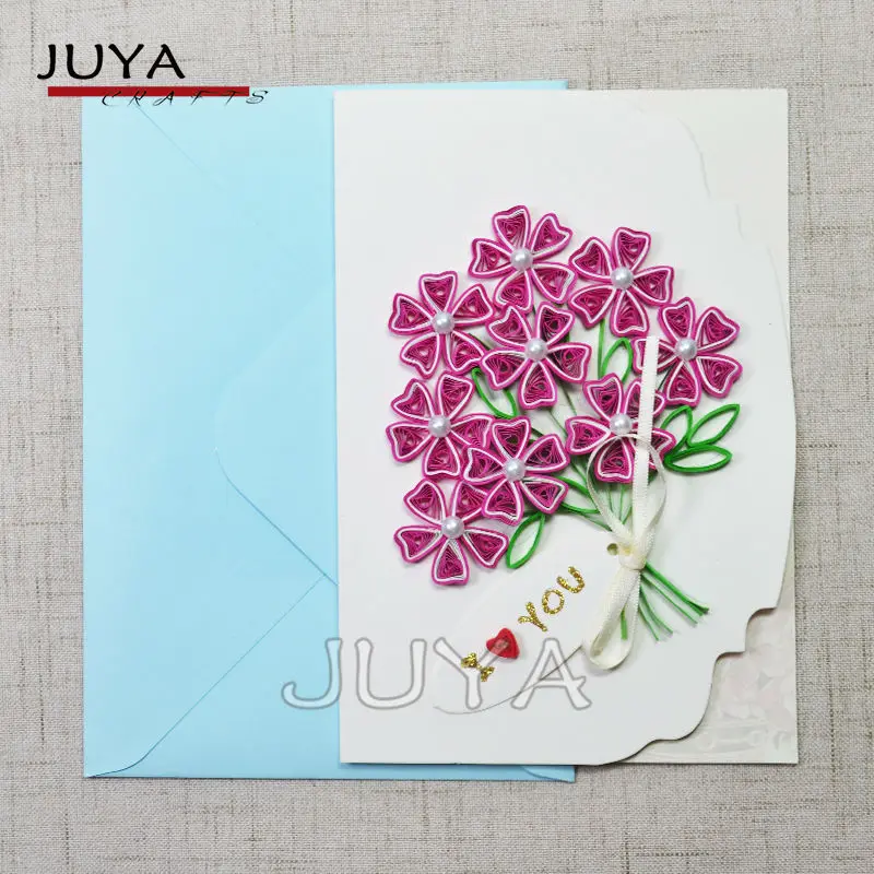 JUYA открытка гвоздики рукоделие