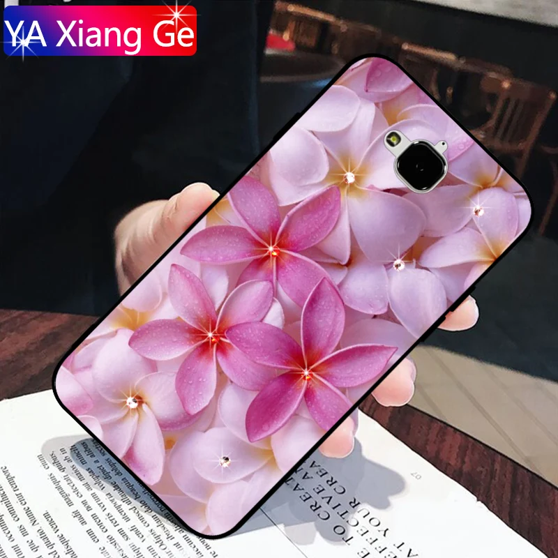 Блестящий Алмазный чехол для Huawei honor 4C 5C 6C Pro 5X 5A 6A 6X роскошный со стразами и вишней