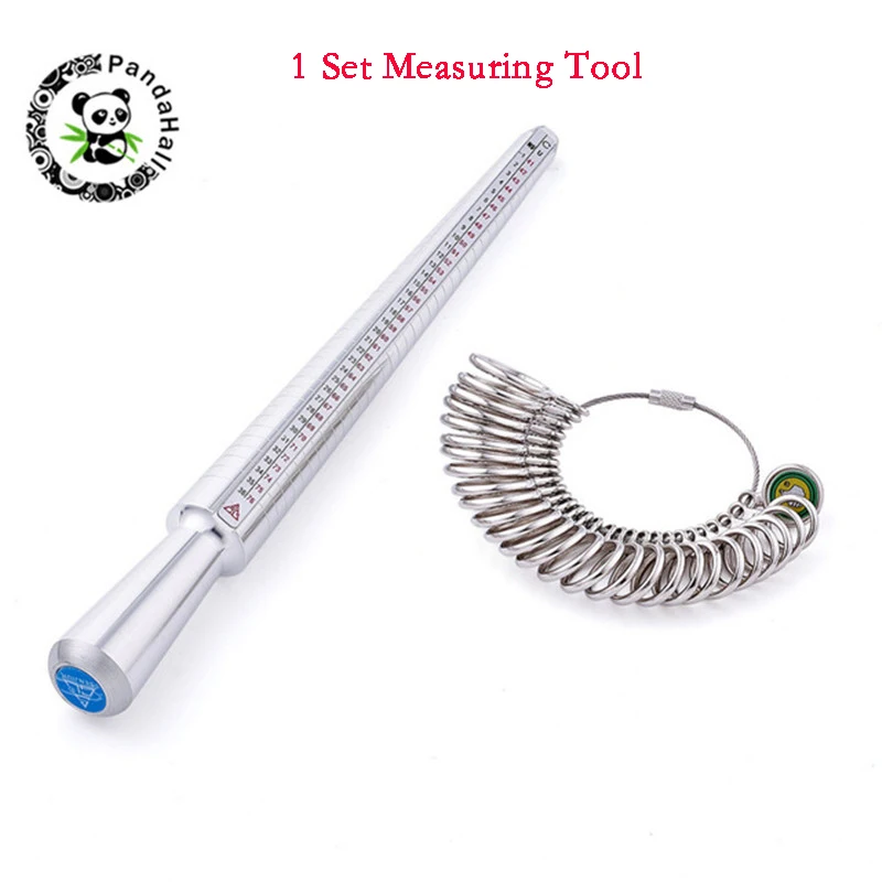 Measuring Tool ЮВЕЛИРНЫЕ ИНСТРУМЕНТЫ, кольцо, увеличитель, ручка оправки, молотки, кольцо, измерительная палочка для пальцев, 5 шт., ткань для полировки ювелирных изделий F80 - Цвет: Measuring Tool