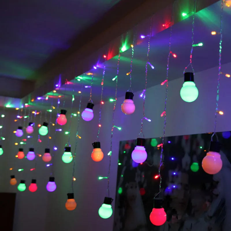 1.5*0.5m LED Ball Curtain String Lights Fairy Wedding Room decoration Garland New Year Christmas holiday light Luminarias | Лампы и