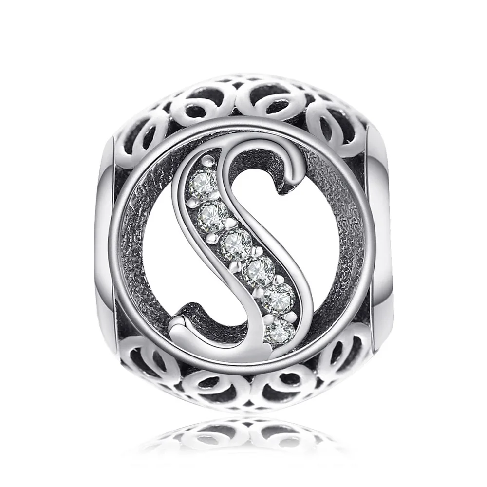JewelryPalace Aucthentic 925 пробы серебряная буква Винтаж кубического циркония оберег