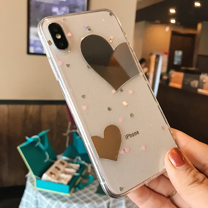 Kuutti Squishy Kawaii блестящие прозрачные зеркальные чехлы из ТПУ для iPhone 6 6s 7 8 Plus X женщин