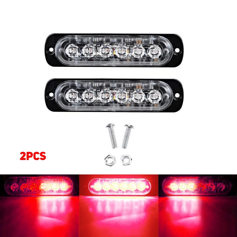 Тонкий автомобильный сигнасветильник фонарь Untra 6 светодиодов 18 Вт боковой