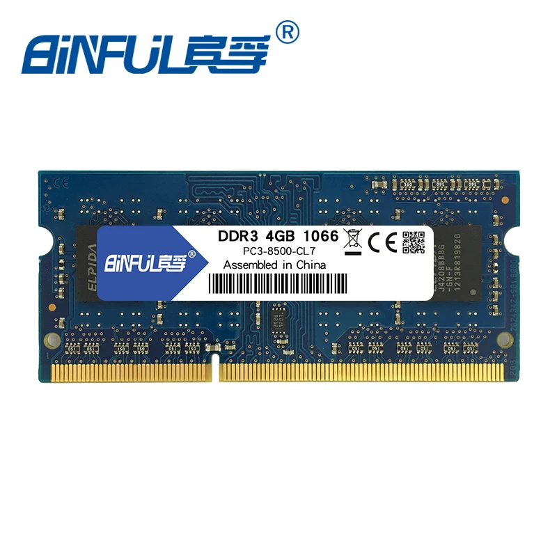 Оперативная память BINFUL DDR3 4 Гб 1066 МГц SODIMM для ноутбука 1 5 В 204pin | Компьютеры и офис