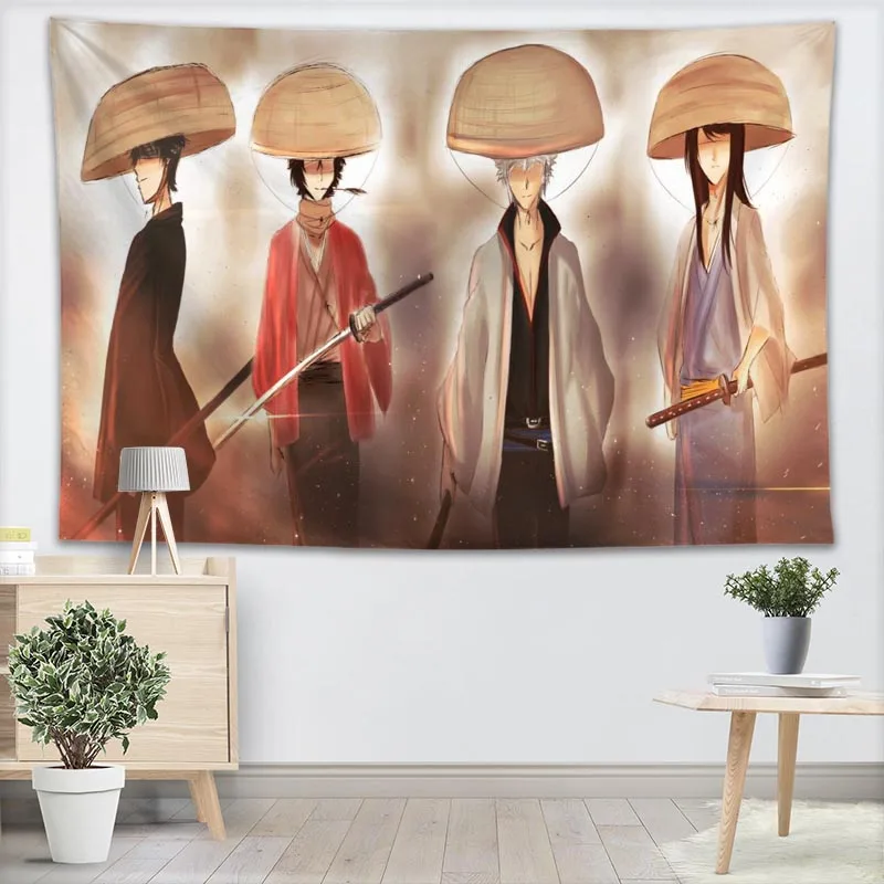 Gin Tama Wall Tapestry Customizable Your Pattern Yoga Office Sofa Bedspread For Kids Room College Dorm Decoration | Дом и сад