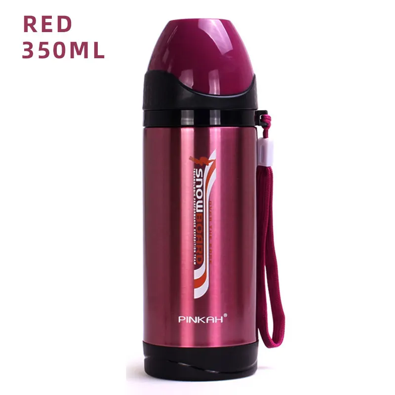 350ML RED Термос PINKAH из нержавеющей стали с двойными стенками, Термокружка для путешествий, кружка для воды, Вакуумная чашка для школы, домашнего офиса, кофейная чашка, 500 мл - Цвет: 350ML RED