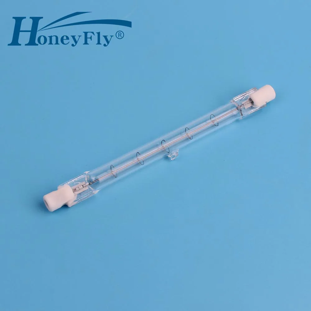 HoneyFly 120pcs J118 110V 500W Halogen Lamp 118mm bulb R7S Double Ended Filament Flood Lights Quartz Tube