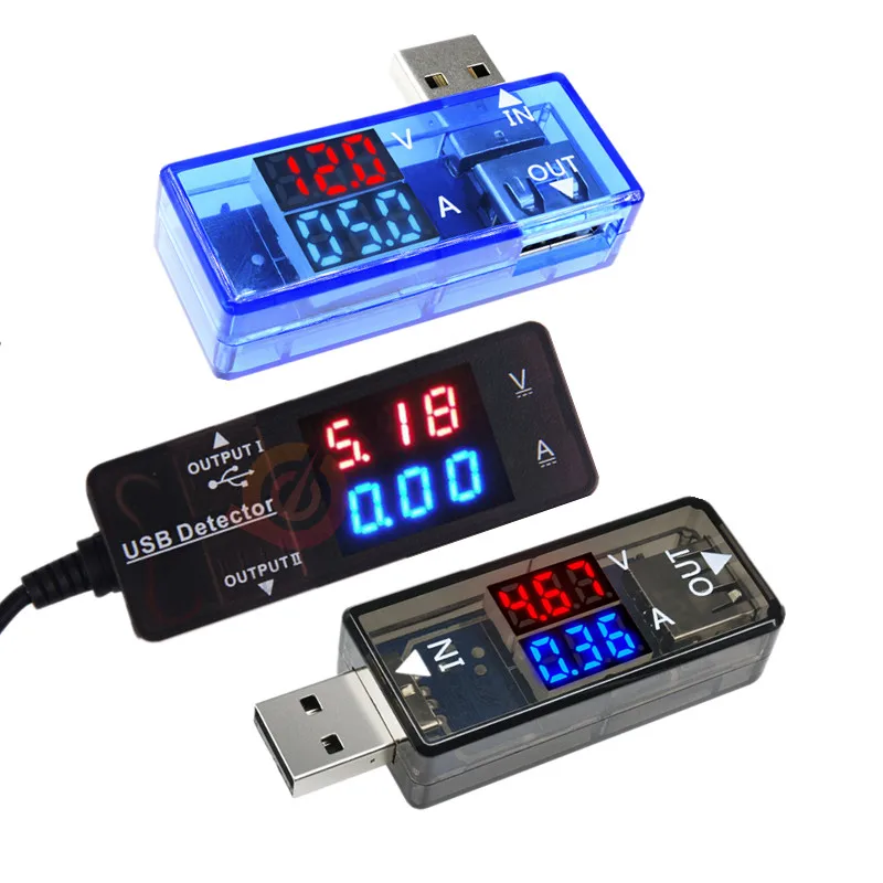 Red + Blue Dual LED Display USB Ammeter Voltmeter digital Electronic Voltage Current Detection Meter Charger Doctor Measure | Инструменты