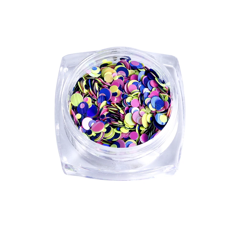 12Jar/набор микс Размер лак для ногтей блестки цветные круглые формы Nailart блестящие