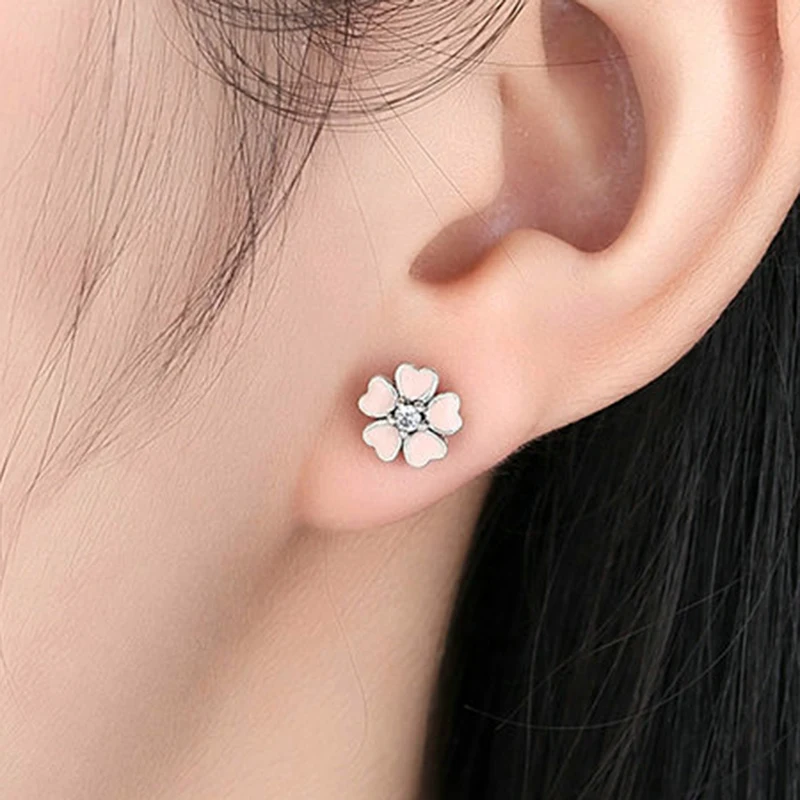 Простые женские серьги-гвоздики CUTEECO в виде розового цветка фирменные серьги