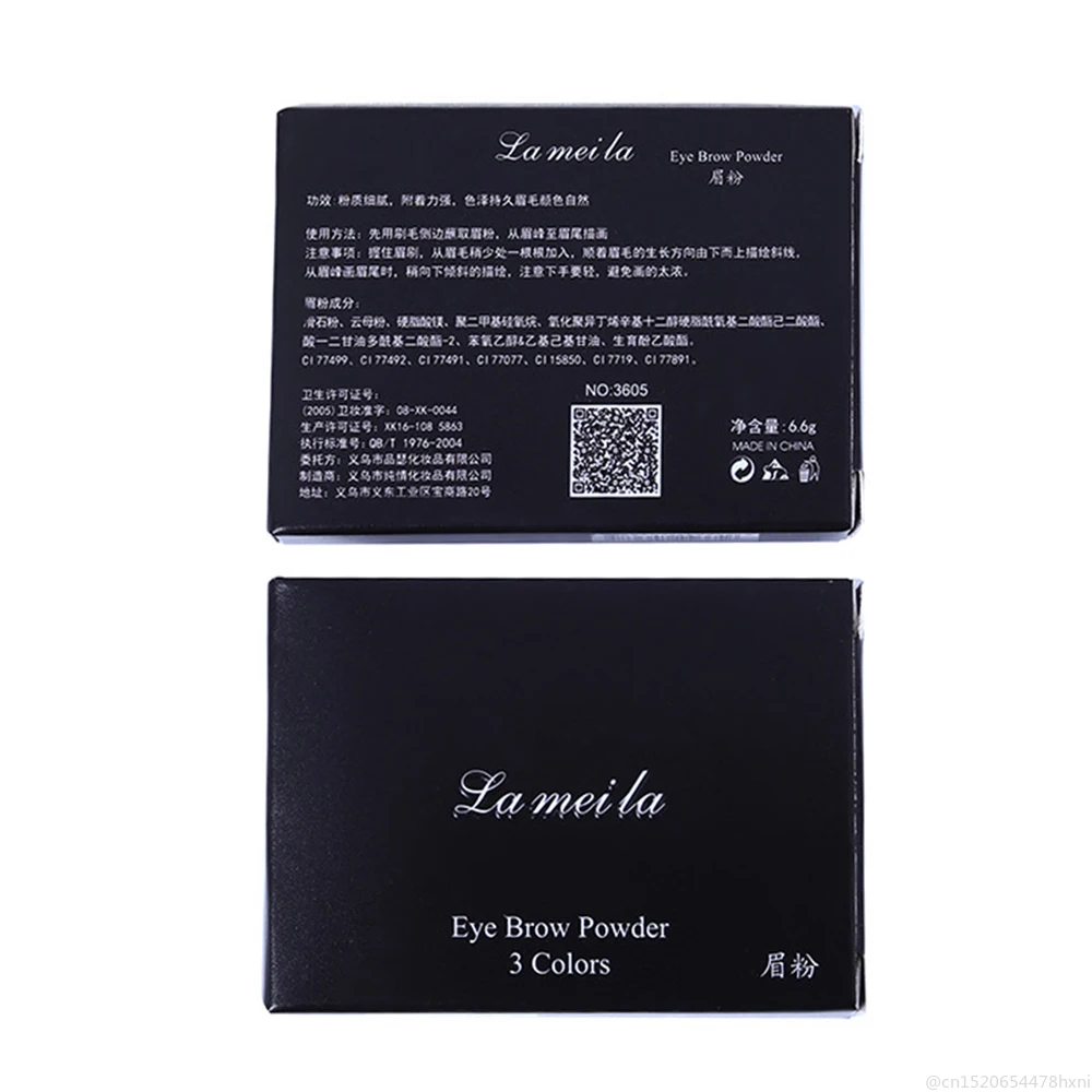 3 Color Eyebrow Powder Palette Lasting Waterproof Brown Black Eye Brow Enhancer with Brush Mirror Portable Cosmetic Makeup TSLM2