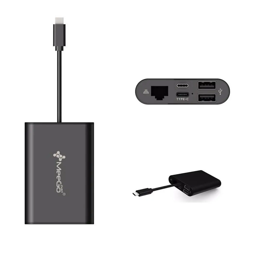Usb type C концентратор адаптер с HD черный 1000 m lan мультимедиа 4 k x 2 k/30 hz интерфейс 15 V/3A