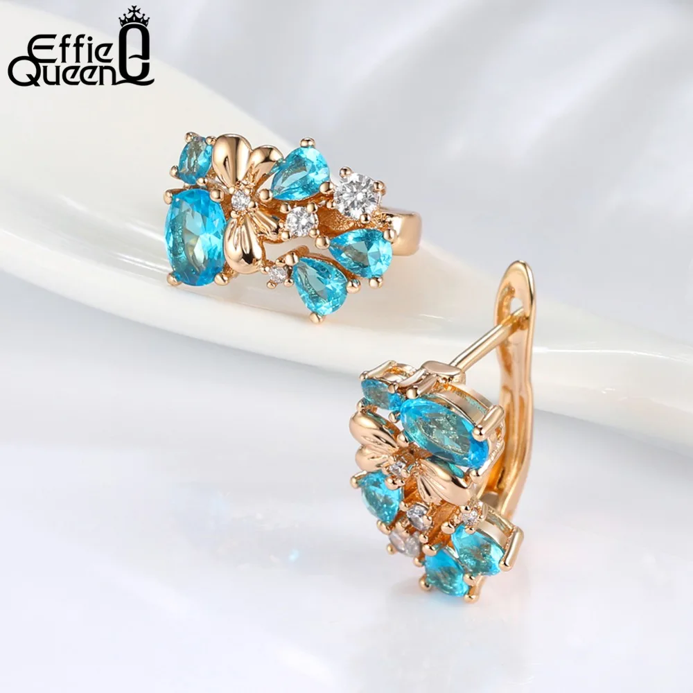 Effie Queen инкрустированные 2019 летние ювелирные изделия из золота Цвет серьги