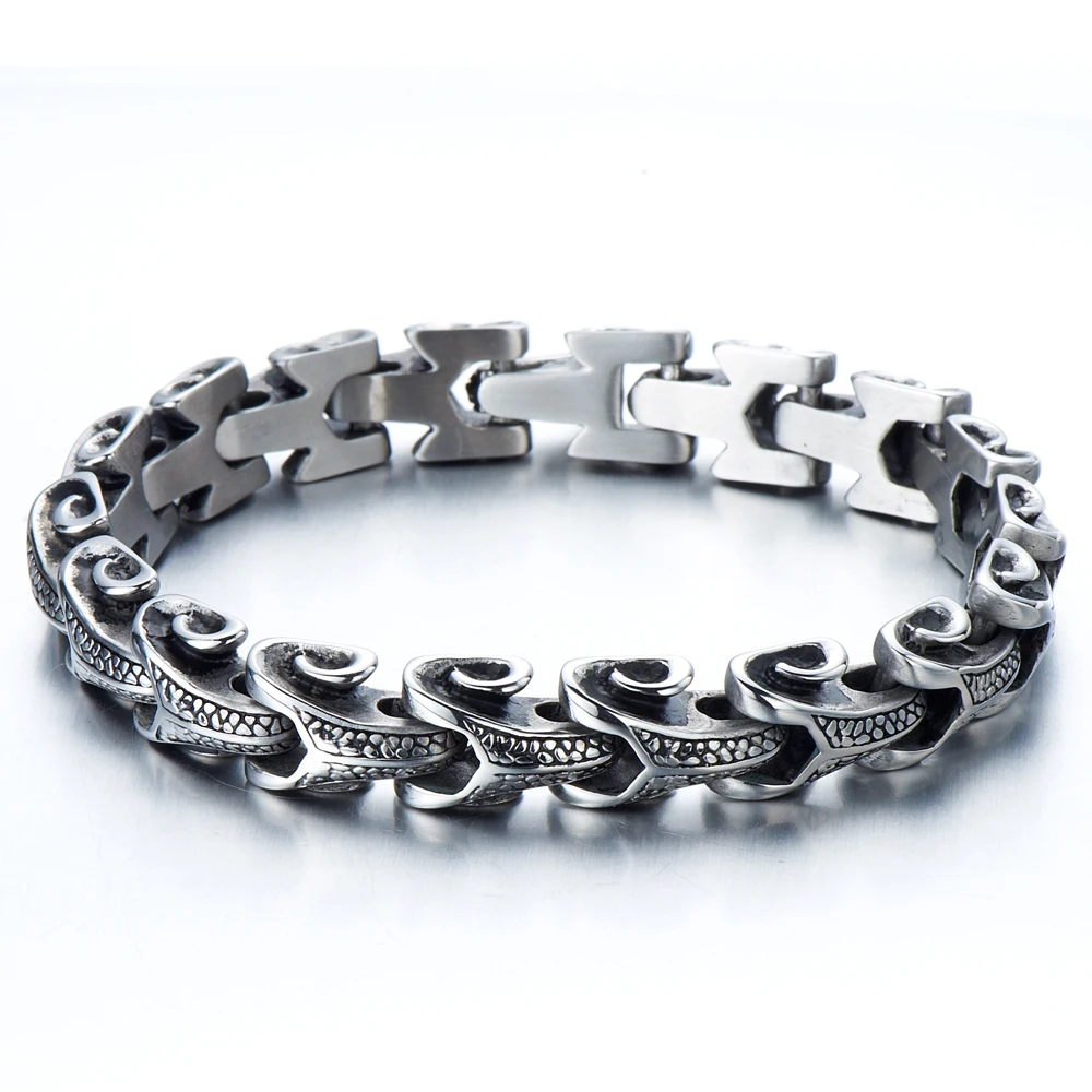 Mens Stainless Steel Biker Capricorn Link Bracelet Gothic 8.6 Inches | Украшения и аксессуары