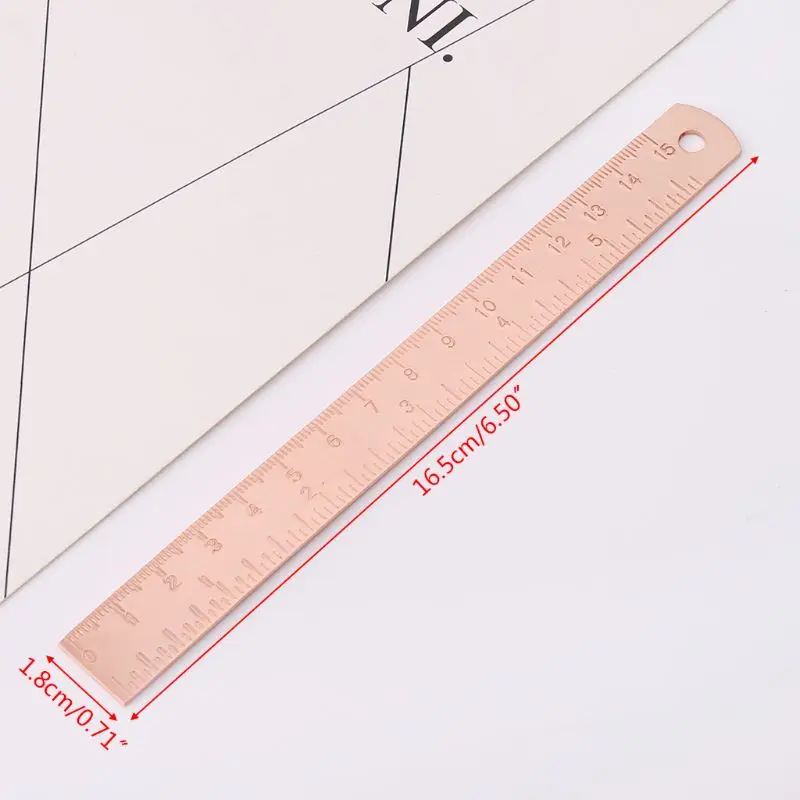 

Vintage Copper Brass Ruler Bookmark Label Book Mark Cartography Painting Measuring Tool Office School Stationery