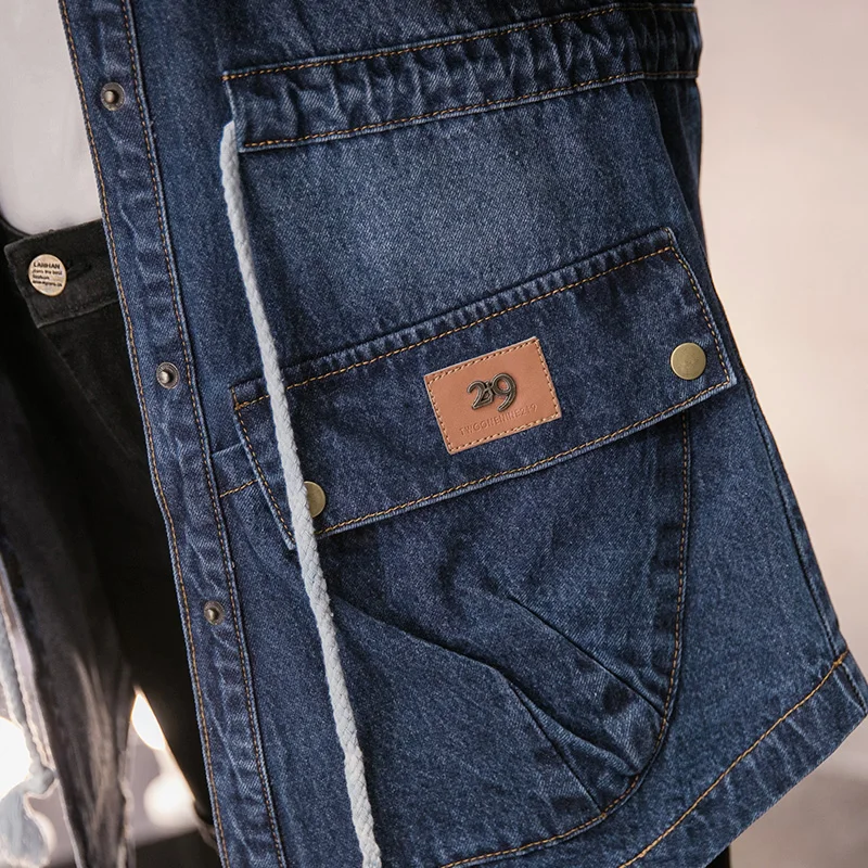 

OXANT 2019 Autumn Spring Women High Quality Long Denim Jackets Fashion Loose Single Breasted Pockets Jeans Coat Female XC204