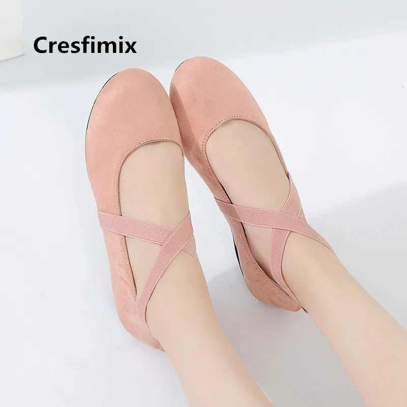 

Cresfimix vrouwen platte schoenen women fashion classic pink comfortable spring flat shoes lady casual shoes sweet shoes a3499