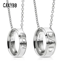caxybb fashion design jewelry dad mom stainless steel necklace for family members fathers day mother days necklace