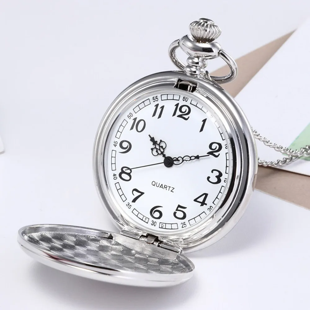 Ретро Классические карманные часы унисекс модные 3 цвета бронзовая цепочка