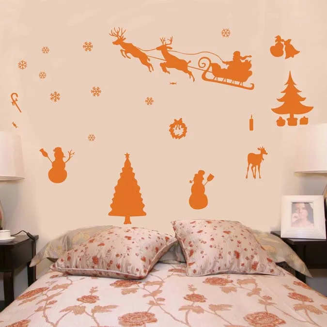 

Free shiping DIY vinyl unique Christmas decor sticker wall stickers home decals for Christmas gift removable PVC home sticker