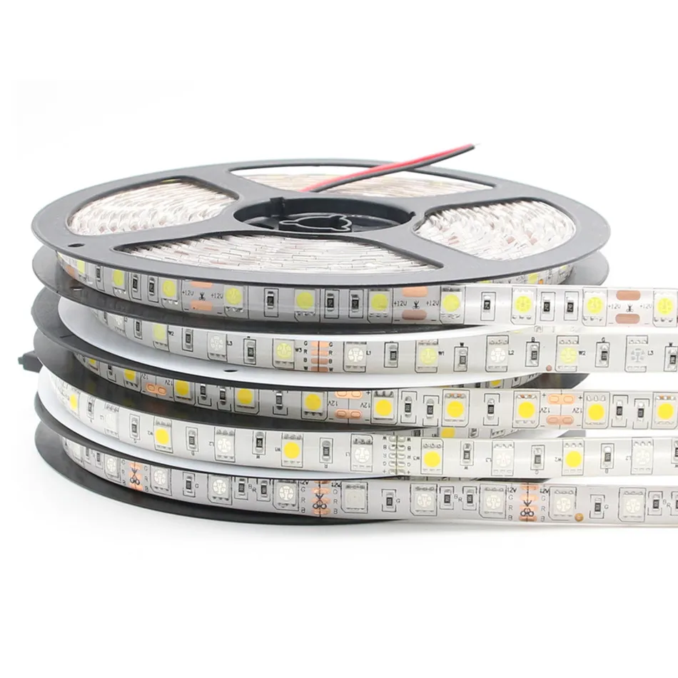 Светодиодные ленты 5050 RGB светодиодные огни 12В гибкий украшения дома освещение SMD