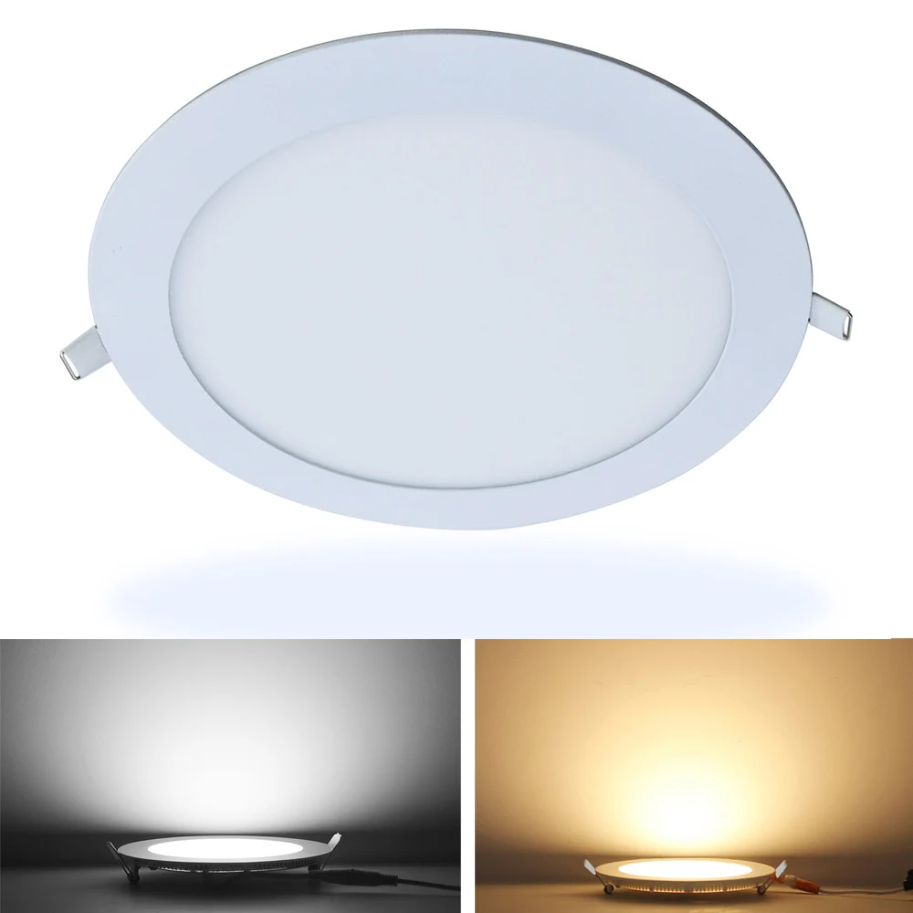 Ультра тонкий светодиодный светильник панель светильники 6 Вт 9 12 15 18 Круглый