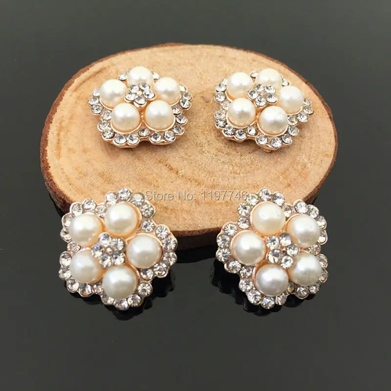 Классические круглые стразы жемчужные кнопки для украшения с плоской задней