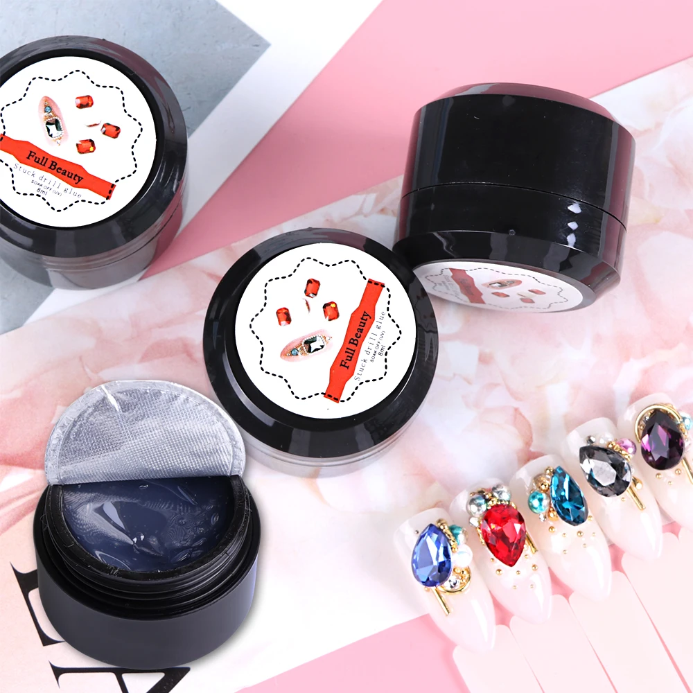 8 мл прозрачные кристаллы клей для ногтей профессиональные супер липкие Стразы