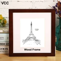 nature wooden square picture frame 30x30 35x35cm plexiglass include poster photo frames for wall hanging photo frame