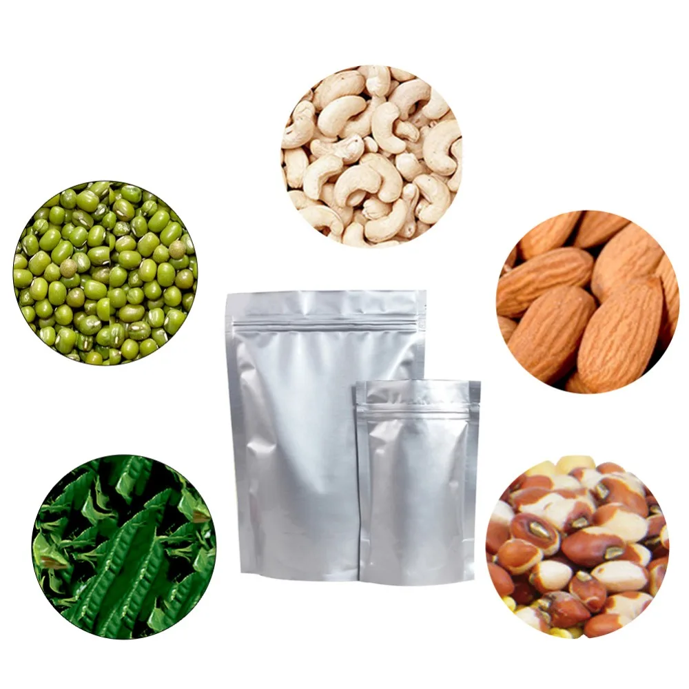 100 шт./лот высококачественный пакет из алюминиевой фольги на молнии с застежкой