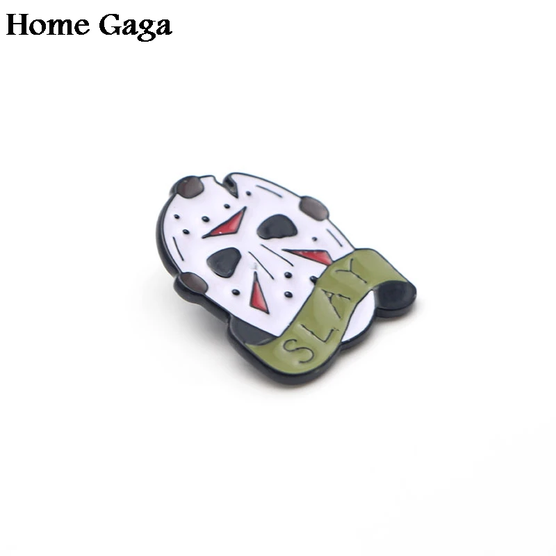 Homegaga пятница 13-я буква slay цинковый галстук булавки броши для рюкзака, одежды для мужчин и женщин шляпа Декоративные значки медали D1333