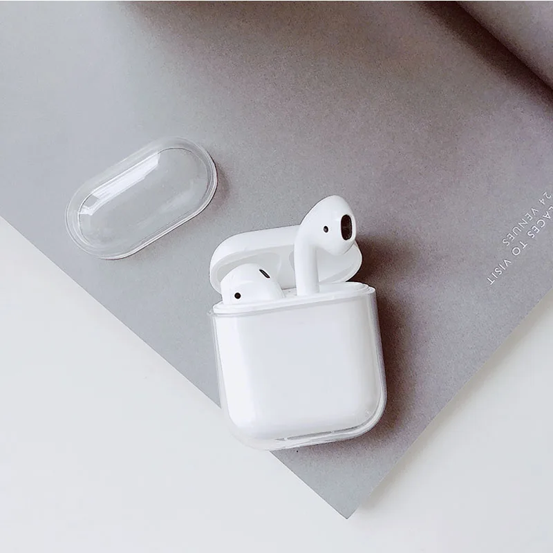 Для AirPods прозрачный чехол жесткий пластиковый кожухи головных телефонов для Apple