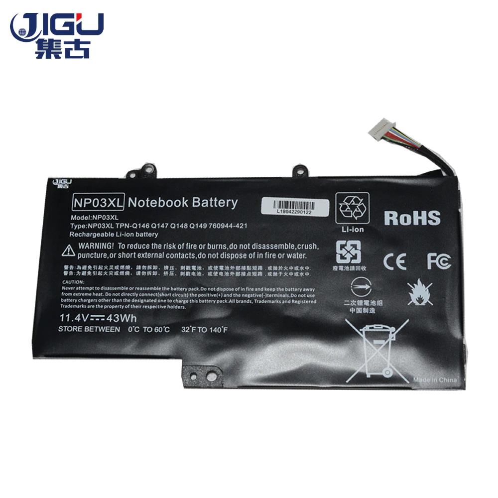 

JIGU Laptop Battery 760944-421 TPN-Q146 TPN-Q147 761230-005 767068-005 HSTNN-LB6L NP03XL TPN-Q148 TPN-Q149 For HP