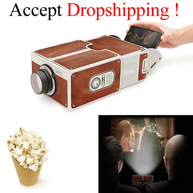 Новый мини Портативный кинотеатр DIY картонный смартфон проекционный проектор