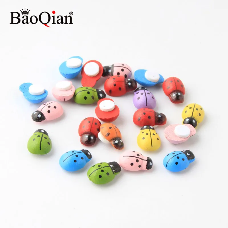 100 шт. деревянные пасхальные бусины в виде божьей коровки|Украшение| |