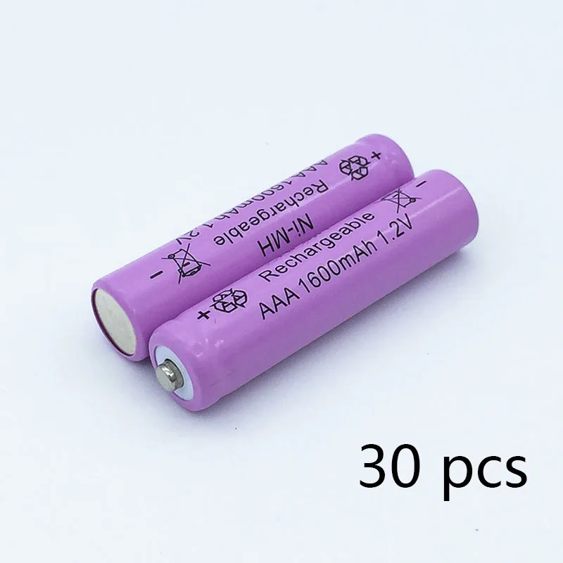 4/8/16/24/30 шт. AAA aaa1600mAh 3A 1,2 никель-металл-гидридный аккумулятор с напряжением Перезаряжаемые Батарея сотовый MP3 игрушки с дистанционным управлением светодиодный фонарик светильник аккумулятор и зарядное устройство для камеры - Цвет: 30pcs