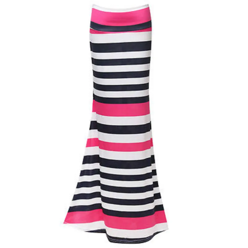 Женские платья макси в полоску Размеры для Малыш Новый Для женщин юбка длинная