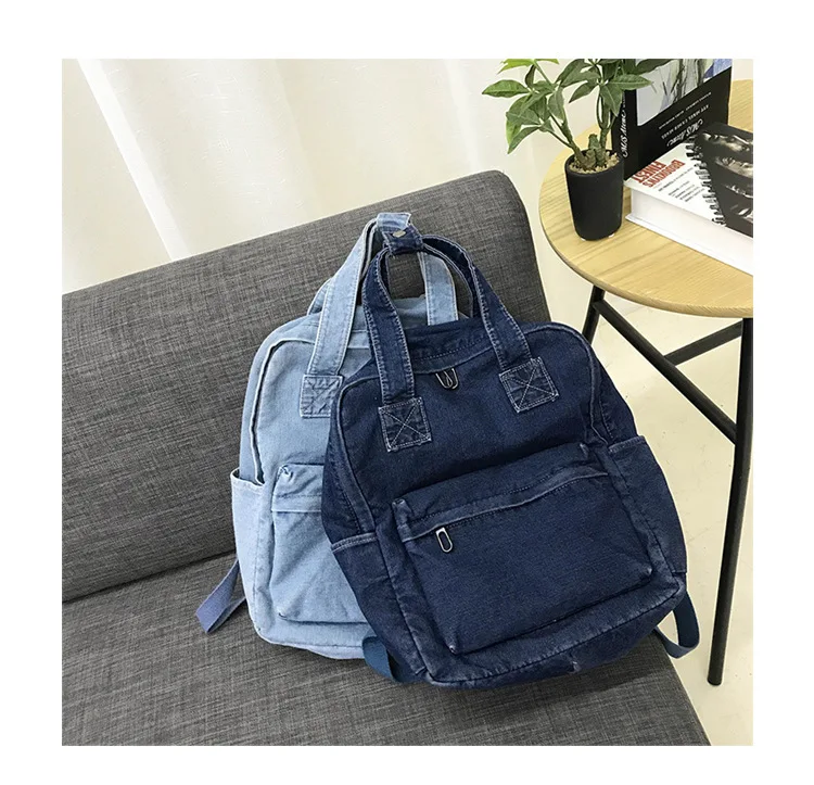 Модный корейский винтажный джинсовый женский рюкзак, женский рюкзак Mochila, школьные сумки для девочек-подростков, Rugzak Sac A Dos Small