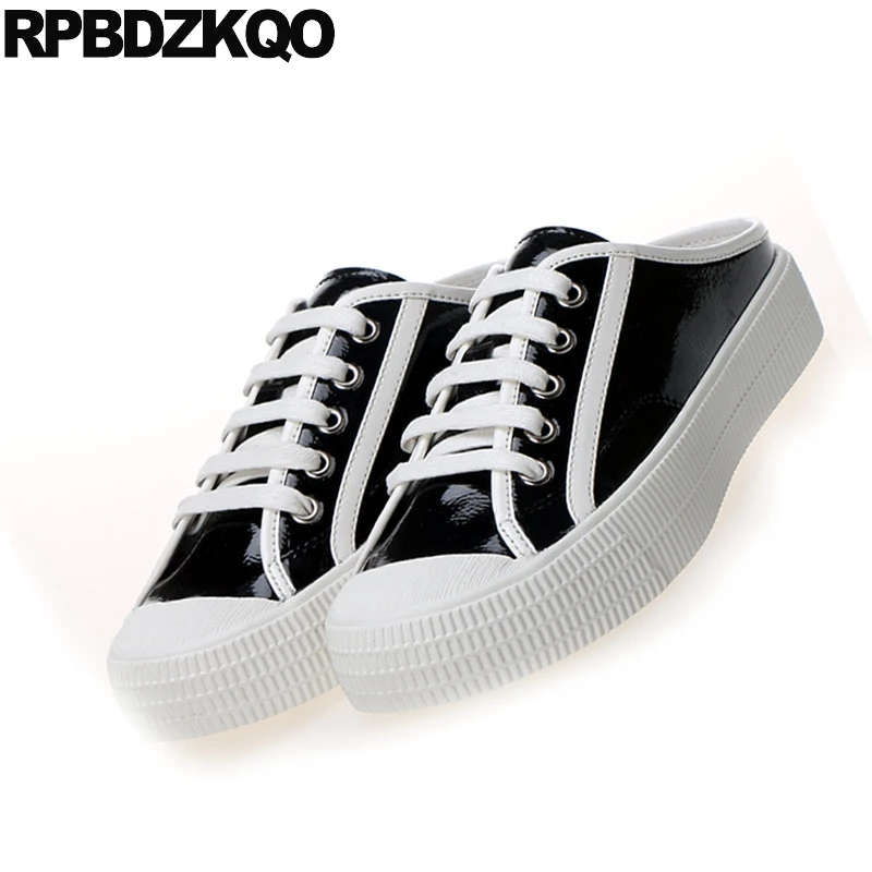 Женские туфли на шнуровке черные розовые мягкие белые без задника платформе