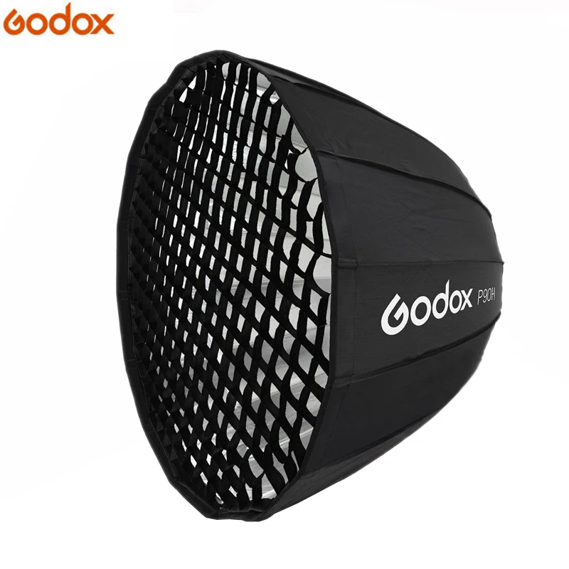 Godox P90H 90 см параболическое крепление Bowens портативный софтбокс+ сетка P90 для студийной вспышки фотостудии
