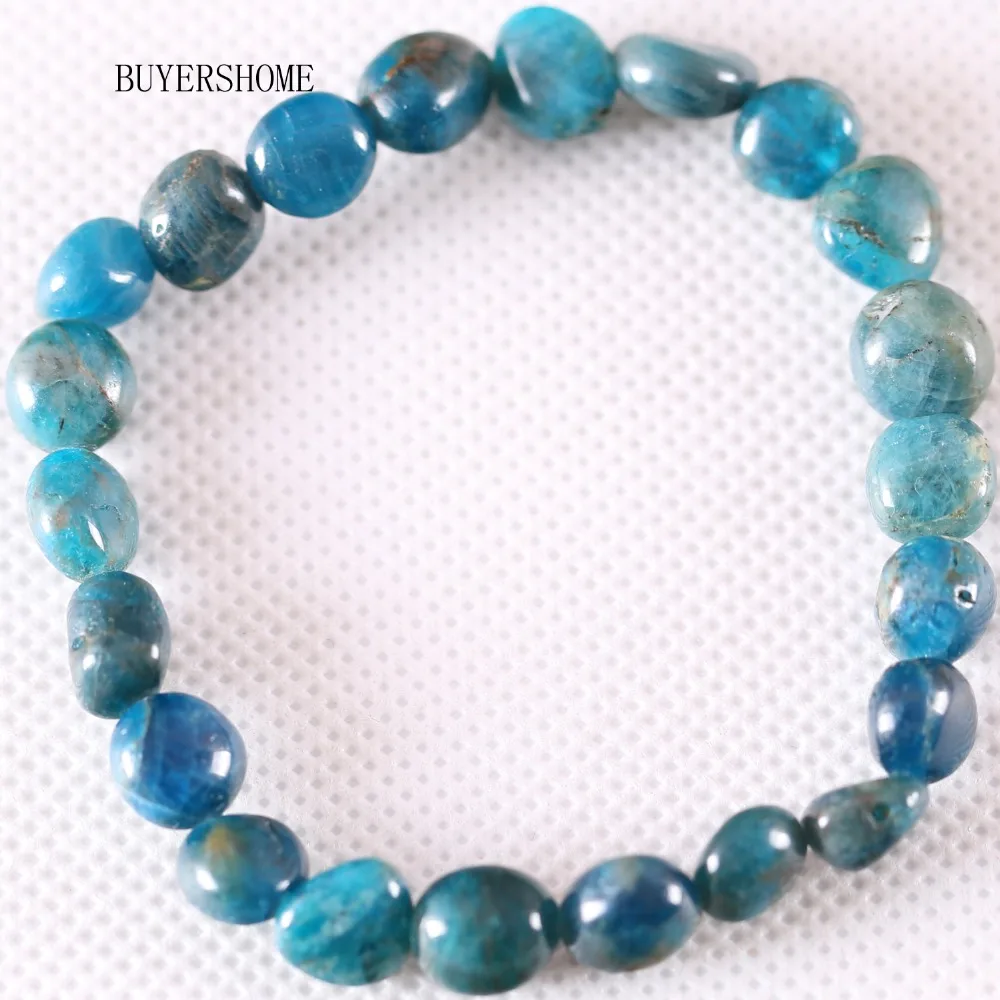 Women Stretch Multi Color Irregular Shape Natural Stone Beads Phantom Ghost Apatite Lapis Gold Tiger's Eye Bracelet 7.5&quot 10Pcs |