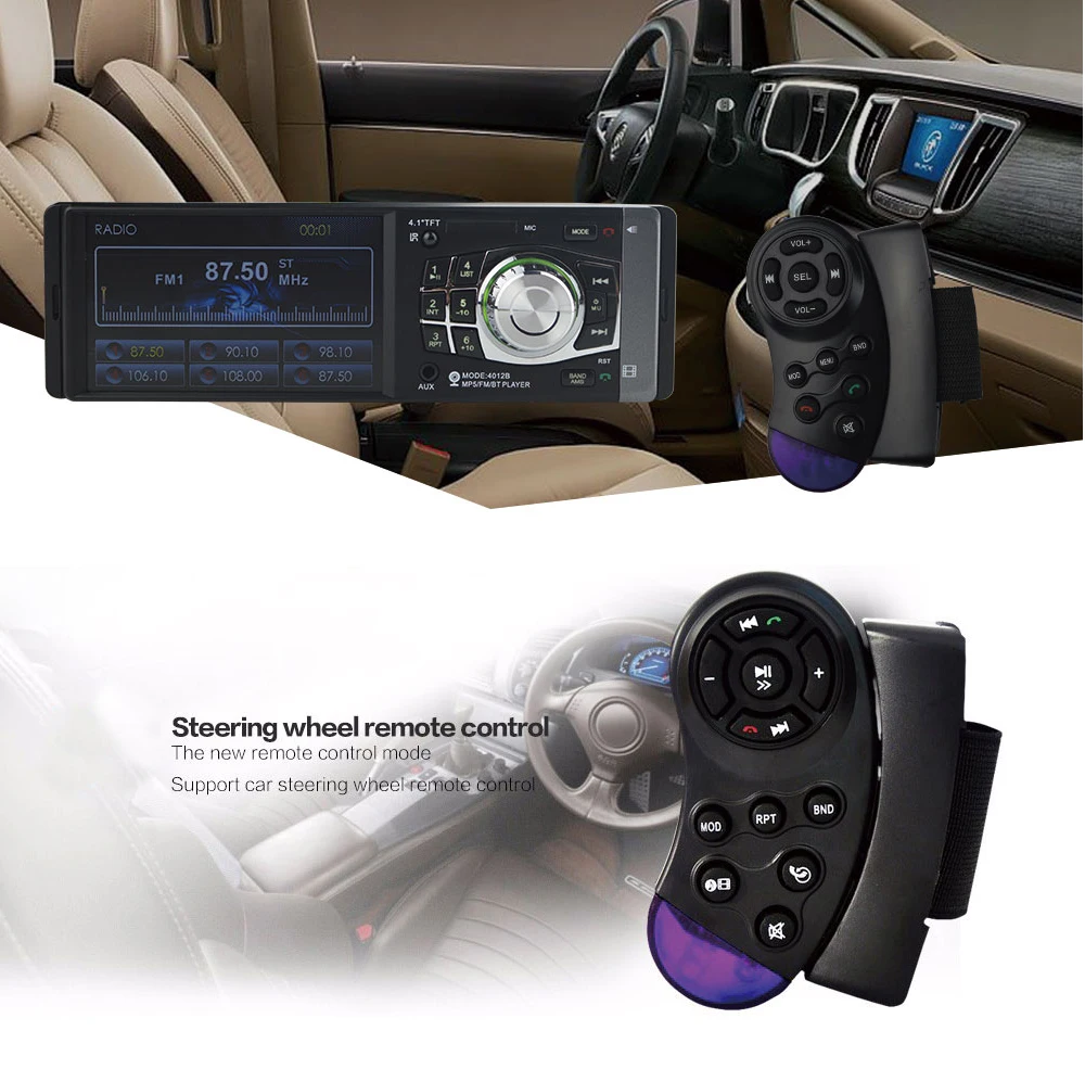 LTB FM 4,1 дюймов 1 Din MP3 плейер автомобиля автомагнитола аудио стерео 4012B USB SD AUX FM Bluetooth магнитола станции заднего вида камера Дистанционное управление