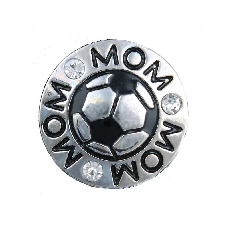 Смешанные стили футбол бейсбол мама Спорт металлические кнопки подходят 18 мм 20