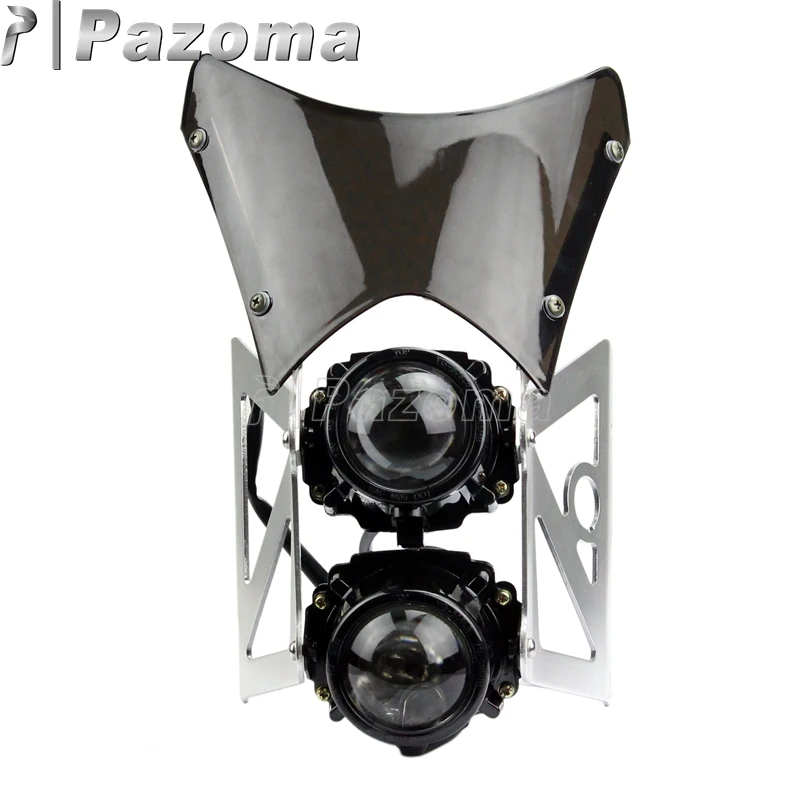 Для Kawasaki Suzuki Honda Yamaha мотоцикл Emark E4 H3 двойная фара с ветровым экраном