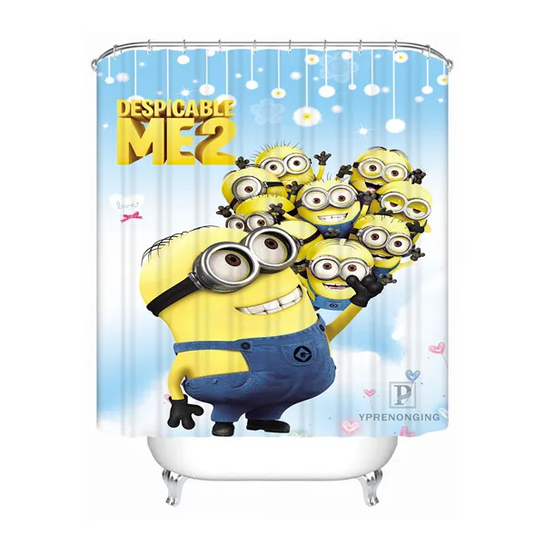 Shower Curtain Пользовательские милый фильм мультфильм Миньоны ванная комната приемлемая занавеска из полиэстеровой ткани занавеска для ванной#180320-01-180 - Цвет: Shower Curtain