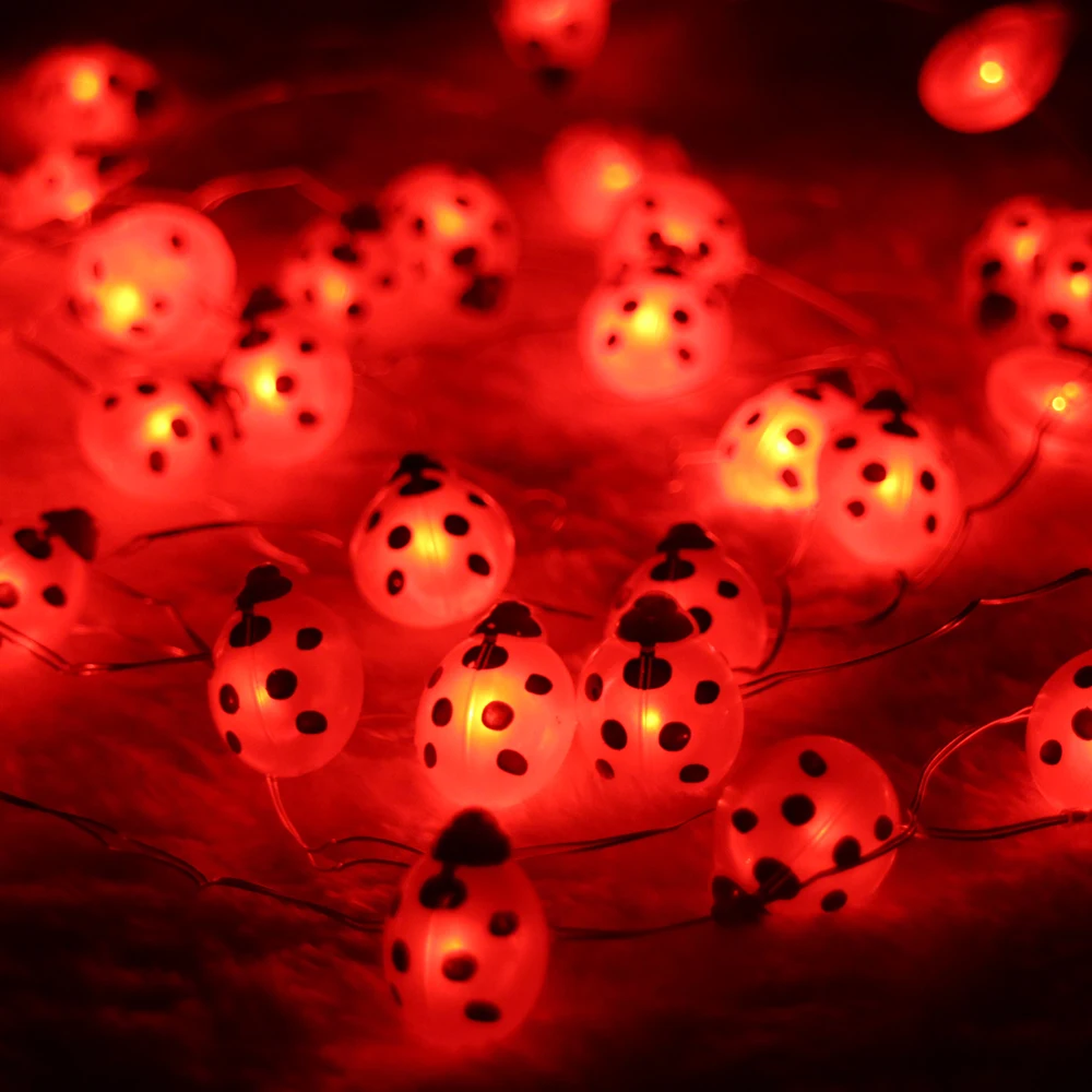 Гирлянда в форме божьей коровки светодиодная 3 м 10 футов 40 светодиодов|fairy lights|string