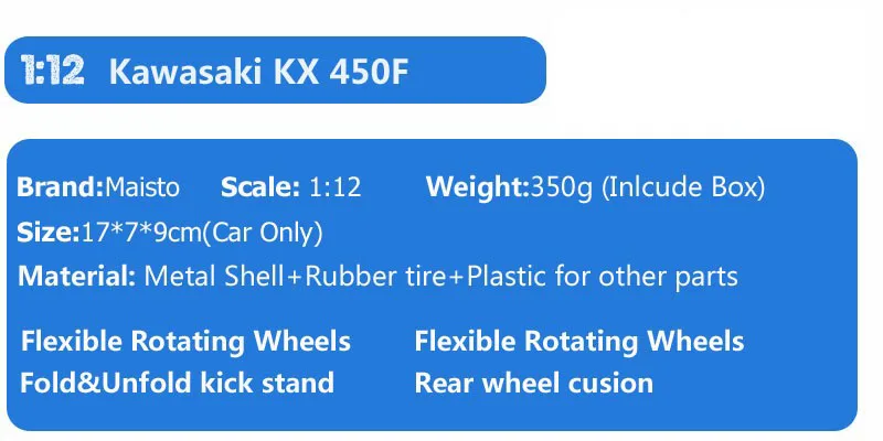 1:12 весы maisto дети Kawasaki KX 450F сборочная линия модель мотоцикла металлический Мотор велосипед литой внедорожный автомобиль грязи подарки DIY игрушки