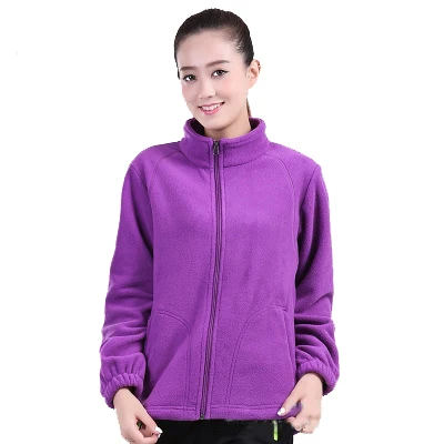 Women Light Purple Зимние флисовые куртки для мужчин и женщин на горной местности, теплые ветровки для спорта на открытом воздухе, походные треккинговые лыжные рыболовные толстые пальто VA387 - Цвет: Women Light Purple