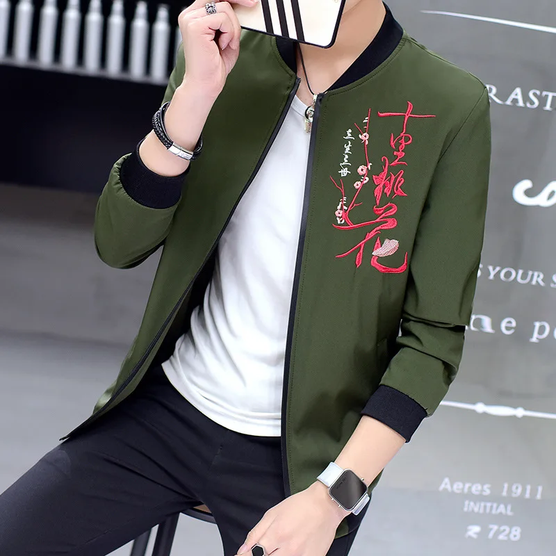 

New Fashion Men Jackets Men baseball dragon embroidery Clothing Casual high Quality Slim Fit Brand top coat Dropshipping Jacket